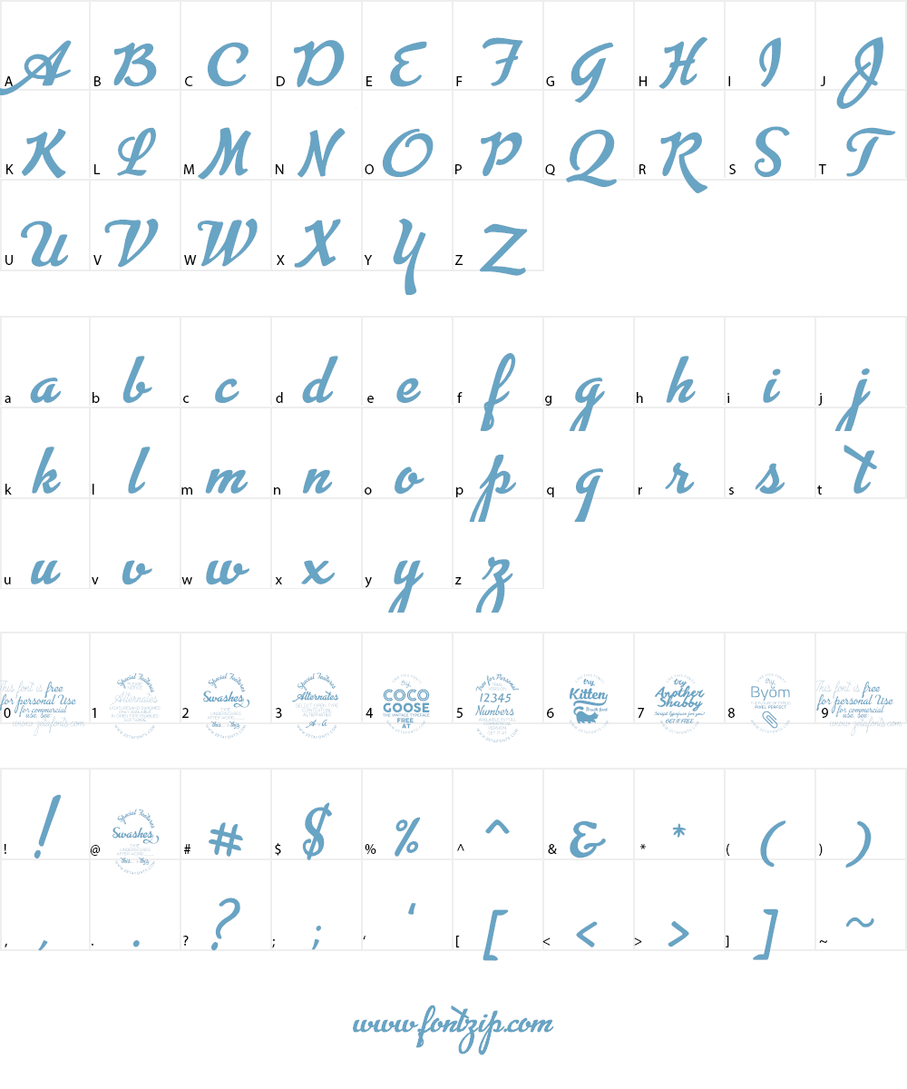 Advertising Script Font Character